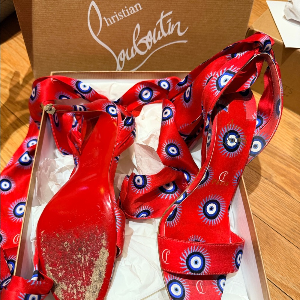 Christian Louboutin Red Eye Pattern Sandals